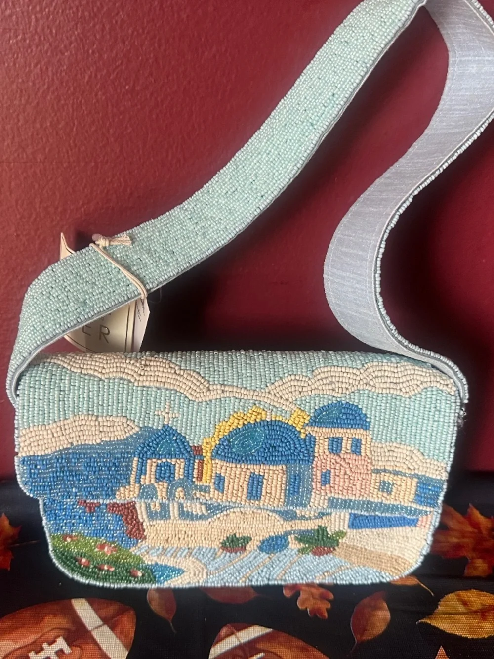 Viral GREECE beaded bag! NWT!